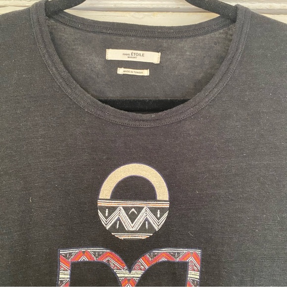 Isabel Marant Etoile Logo Linen T Shirt - Picture 3 of 6